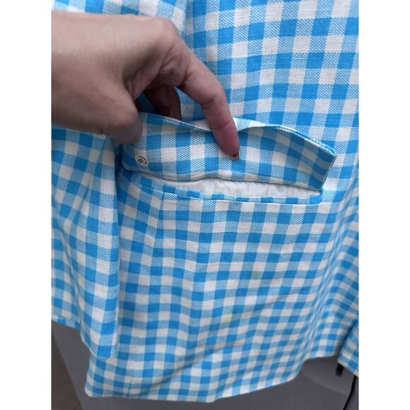 Zara Blazer Blue & White Gingham Blazer Bloggers Favorite Preppy Clueless Sz L - Picture 9 of 16